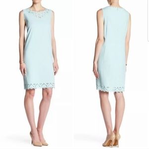 J. Crew Laser Cut Scalloped Mint Green Sheath Dress Size 14